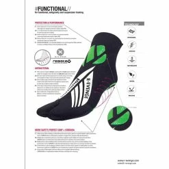 R-EVENGE Sokken Functionele 1 Vinger Volwassene Voor Gym Antislip Zwart Groen -SOLOGNAC shop sokken functionele 1 vinger volwassene voor gym antislip zwart groen 3