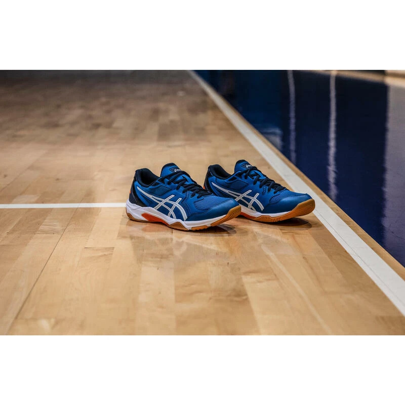 Asics Sportschoenen Badminton Squash Zaalsporten Heren Gel-Rocket 10 Blauw Wit 11 Asics Sportschoenen Badminton Squash Zaalsporten Heren Gel-Rocket 10 Blauw Wit - Afbeelding 11