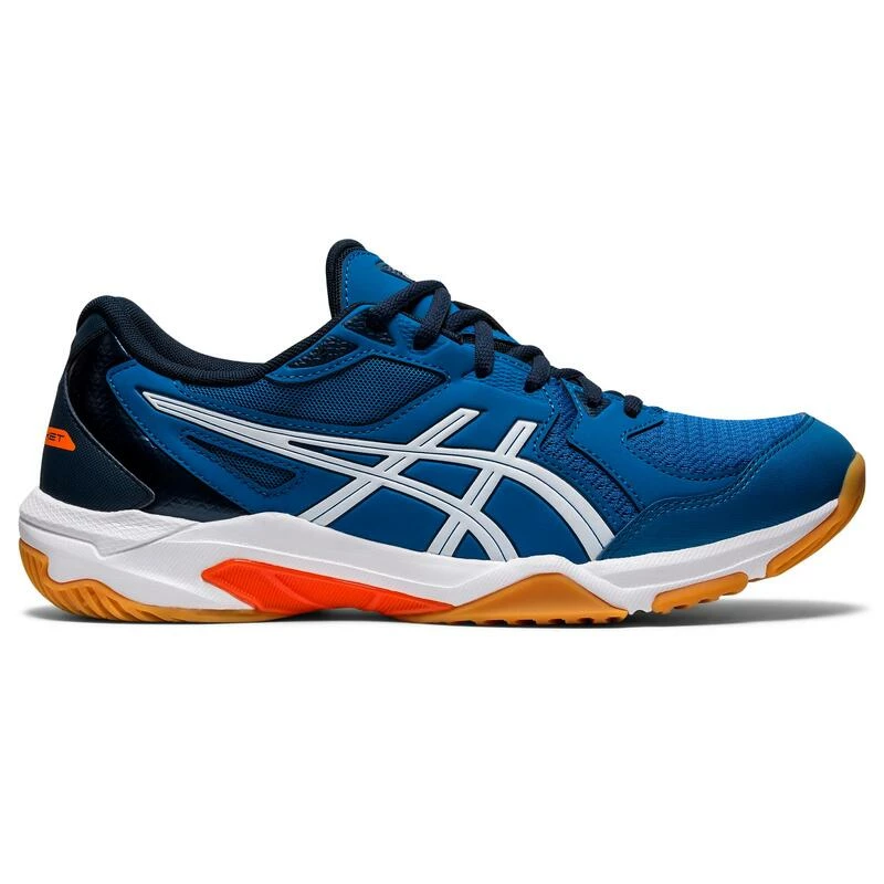 Asics Sportschoenen Badminton Squash Zaalsporten Heren Gel-Rocket 10 Blauw Wit 3 Asics Sportschoenen Badminton Squash Zaalsporten Heren Gel-Rocket 10 Blauw Wit - Afbeelding 3