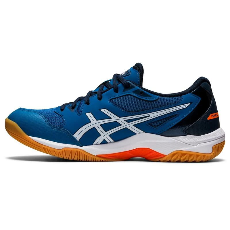 Asics Sportschoenen Badminton Squash Zaalsporten Heren Gel-Rocket 10 Blauw Wit 4 Asics Sportschoenen Badminton Squash Zaalsporten Heren Gel-Rocket 10 Blauw Wit - Afbeelding 4