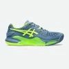 Asics Tennisschoenen Voor Heren Gel-Resolution 9 Gravel Grijs Groen