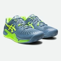 Asics Tennisschoenen Voor Heren Gel-Resolution 9 Gravel Grijs Groen 11 Asics Tennisschoenen Voor Heren Gel-Resolution 9 Gravel Grijs Groen -SOLOGNAC shop tennisschoenen voor heren gel resolution 9 gravel grijs groen 2