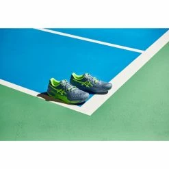 Asics Tennisschoenen Voor Heren Gel Resolution 9 Multicourt Grijs/groen -SOLOGNAC shop tennisschoenen voor heren gel resolution 9 multicourt grijsgroen 12