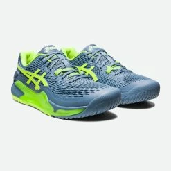 Asics Tennisschoenen Voor Heren Gel Resolution 9 Multicourt Grijs/groen -SOLOGNAC shop tennisschoenen voor heren gel resolution 9 multicourt grijsgroen 2