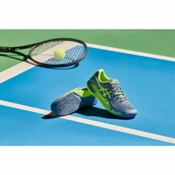 Asics Tennisschoenen Voor Heren Gel Resolution 9 Multicourt Grijs/groen -SOLOGNAC shop tennisschoenen voor heren gel resolution 9 multicourt grijsgroen 9