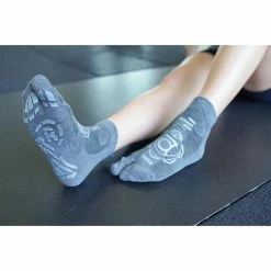 R-EVENGE Yogasokken 1 Vinger Volwassenen Voor Gym Antislip Grijs Heather Zilver -SOLOGNAC shop yogasokken 1 vinger volwassenen voor gym antislip grijs heather zilver 4